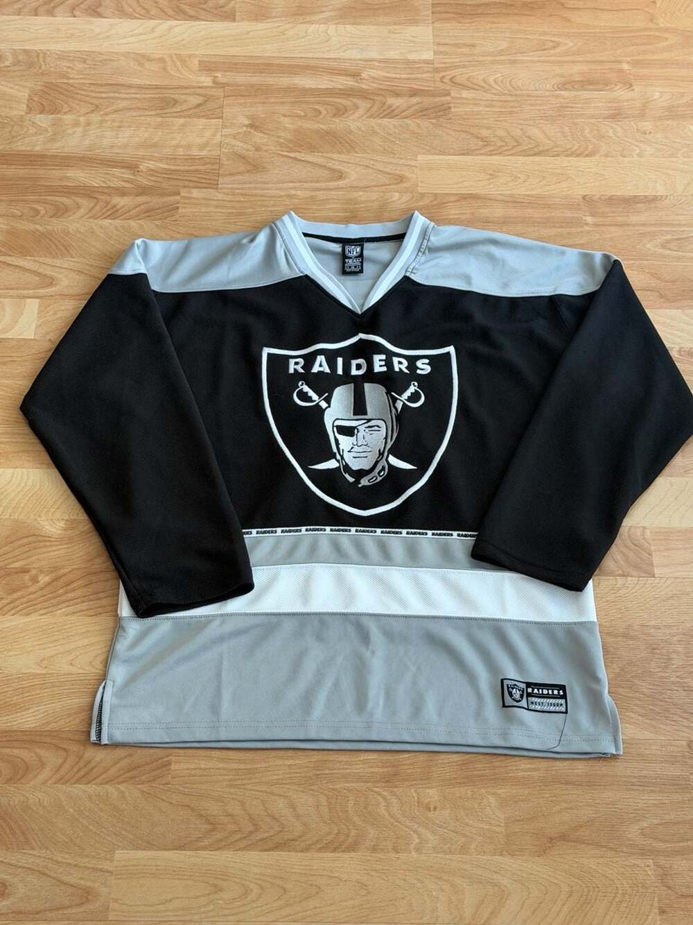 NFL Team Apparel Las Vegas Raiders Long Sleeve Hockey Jersey